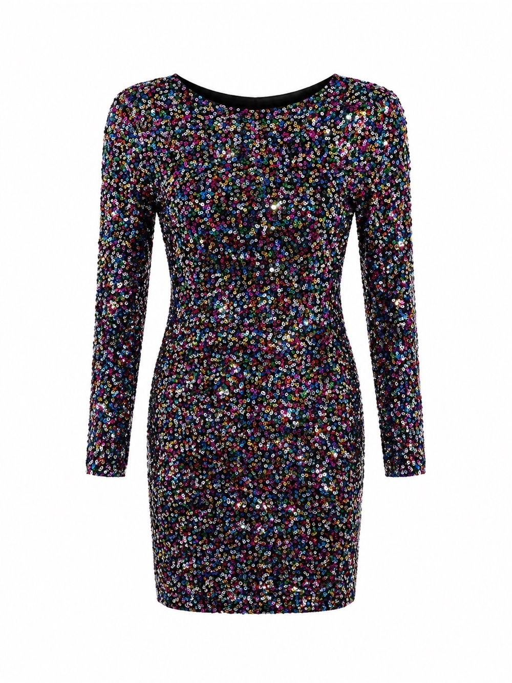 Dress the Population long sleeve sequin midi dress, small